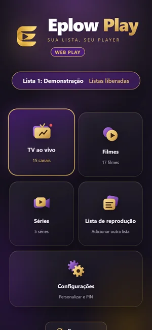 Web Play no celular · Início